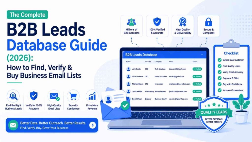 The Complete B2B Leads Database Guide (2026): How to Find, Verify & Buy Business Email Lists