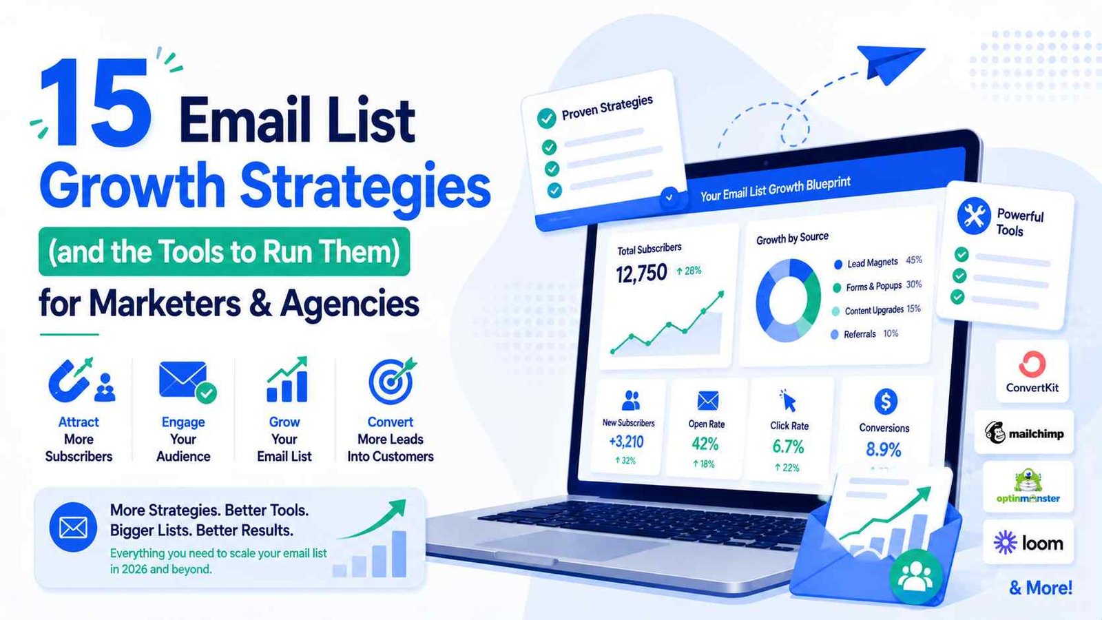 15 Email List Growth Strategies (and the Tools to Run Them) for Marketers & Agencies